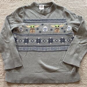 Jumping Beans Gray Sweater with Star Wars winter pattern